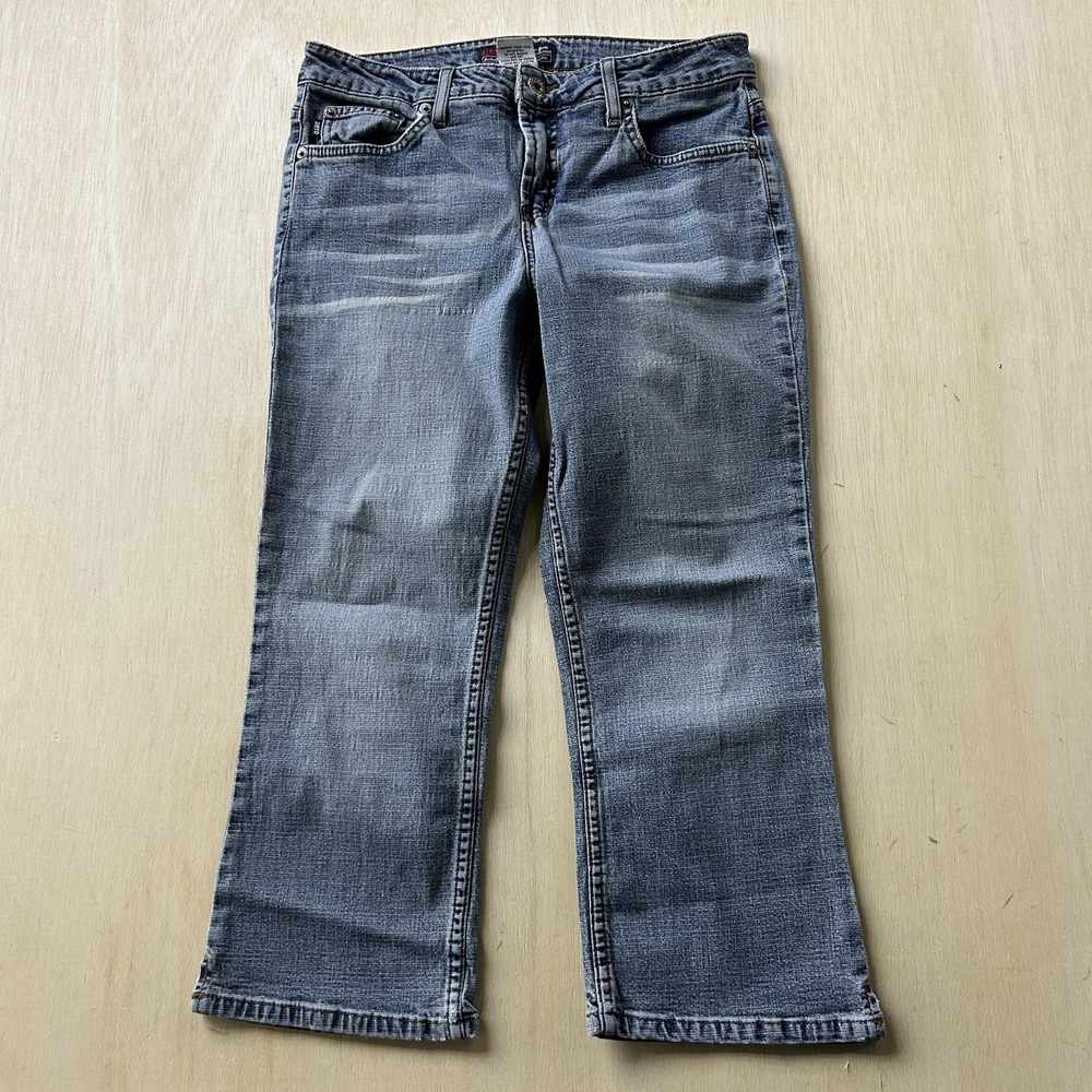 Vintage Aeropostale Capri Jeans Womens 3/4 Low Rise Medium Wash Distressed Denim